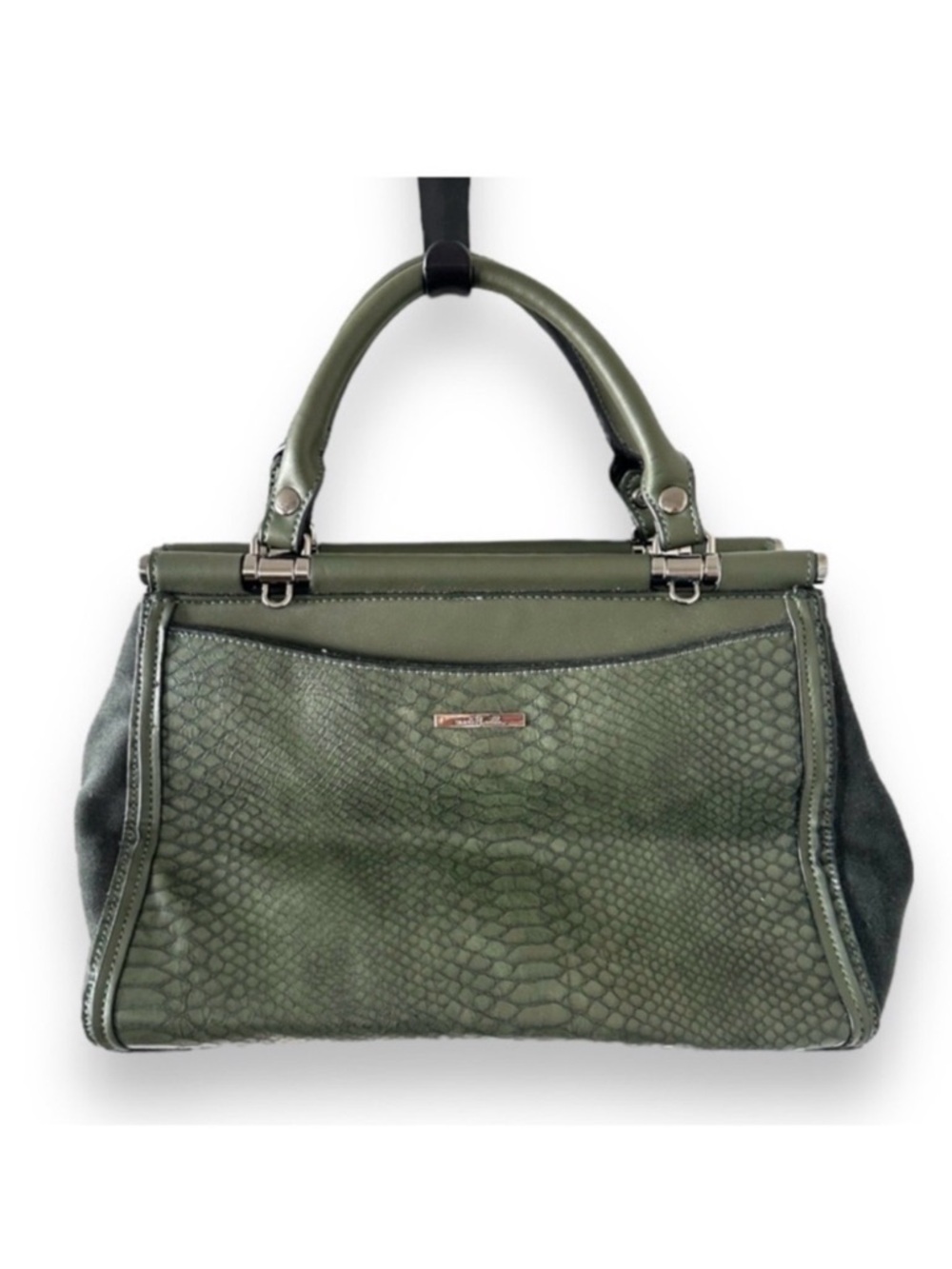 Simply Noelle Green Snakeskin Suede Purse NWOT Convertible Crossbody Strap